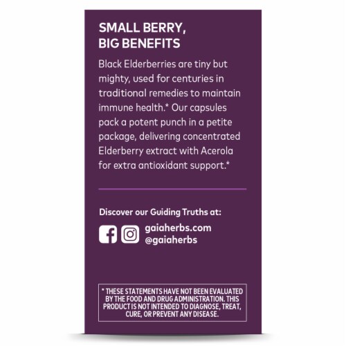 Gaia Herbs Black Elderberry Herbal Supplement Perspective: left