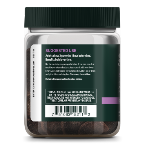Gaia Herbs Plant Powered Sleep Support Gummies Perspective: left