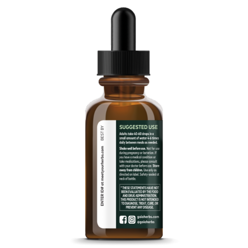 Gaia® Herbs Echinacea Goldenseal Supreme Alcohol Free Perspective: left