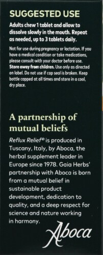 Gaia Herbs Reflux Relief Double Strength Formula Tablet Bottles Perspective: left