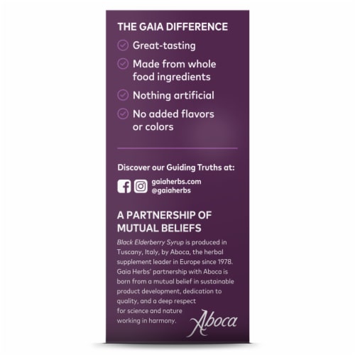 Gaia Herbs Black Elderberry Syrup Perspective: left