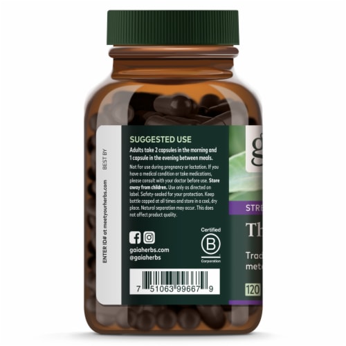 Gaia® Herbs Thyroid Support Supplement Vegan Liquid Phyto-Caps Perspective: left