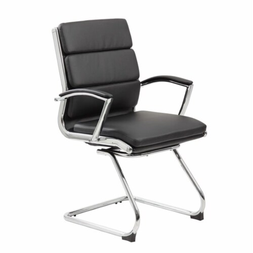 Boss Office CaressoftPlus Executive Guest Chair in Black Perspective: left