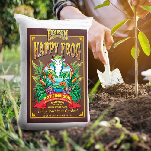 Foxfarm FX14047 Happy Frog Ph Adjusted Garden Potting Soil Mix, 2 Cubic Feet Perspective: left