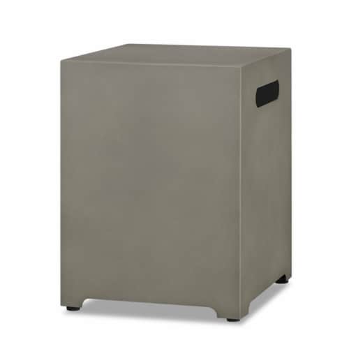 Real Flame Aegean Propane Tank Cover in Mist Gray Perspective: left