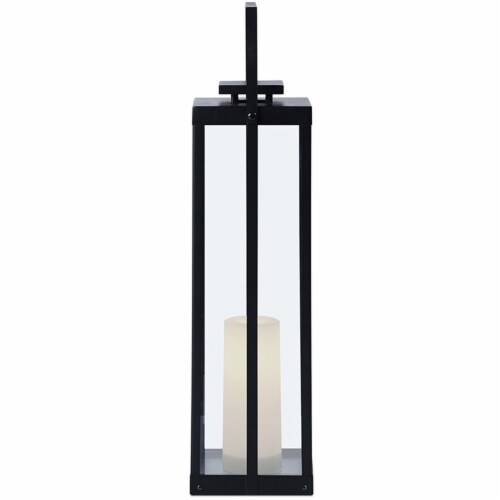 Real Flame La Sal 22  Lantern with Flameless Candle in Black Perspective: left