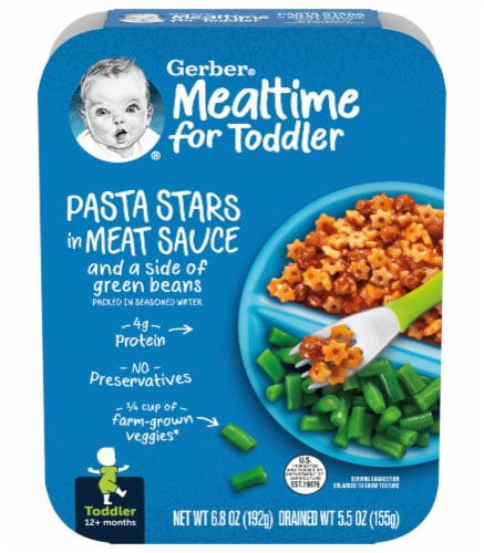 Entrees Pasta Stars in Meat Sauce with Green Beans (Pack of 14) Perspective: left