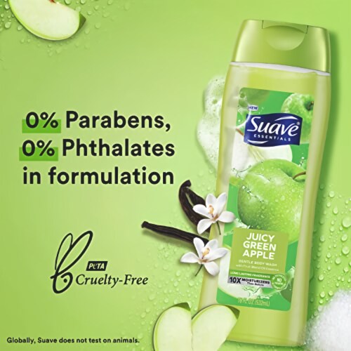 Suave Essentials Gentle Body Wash, with a Fruit Oil Blend Essence (Pack of 14) Perspective: left