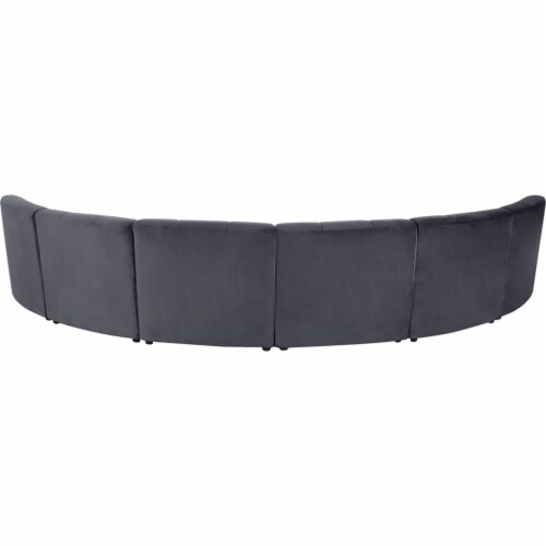 Meridian Furniture Limitless Gray Velvet Modular 6 Piece Sectional Perspective: left