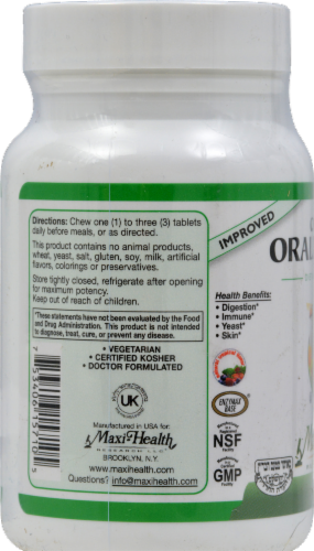 Maxi Health Chewable Oraldophilus Dietary Supplement Perspective: left