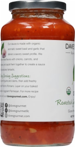 Dave's Roasted Garlic & Sweet Basil Sauce Perspective: left
