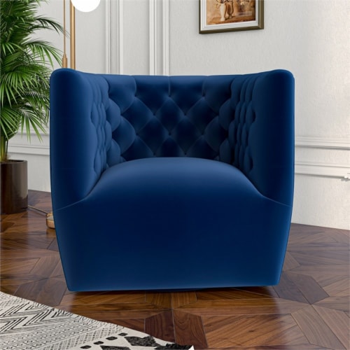 Navy blue velvet tub chair 2025