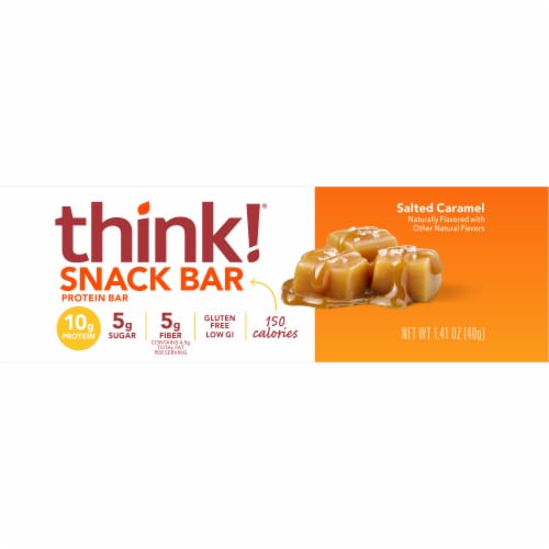 think!® Salted Caramel Protein+ Bar Perspective: left