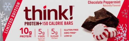 thinkThin® Protein+ Limited Edition Chocolate Peppermint Protein Bars 10 Count Perspective: left
