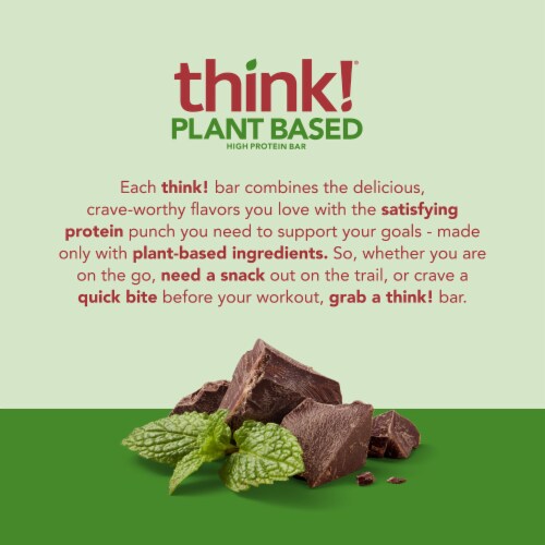 think! Plant Based Chocolate Mint High Protein Bars Perspective: left