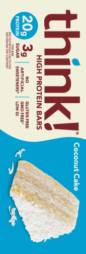 think!® Coconut Cake High Protein Bars Perspective: left