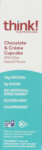 think!® Chocolate & Crème Cupcake Gluten Free High Protein Bars Perspective: left