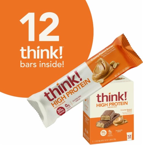 Think!® Creamy Peanut Butter Chocolate Dipped High Protein Bars Perspective: left