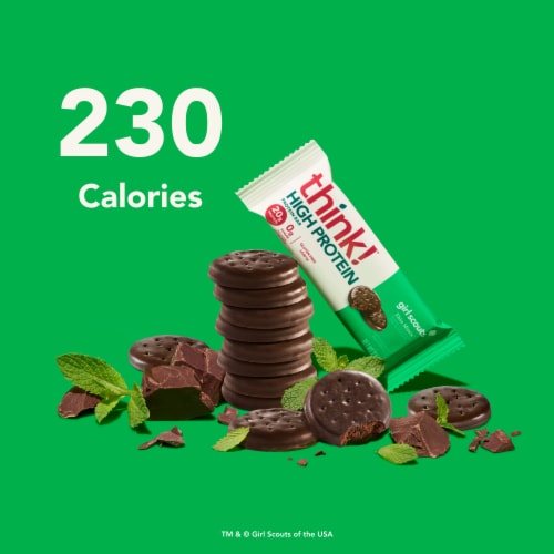 think! Girl Scouts Thin Mints High Protein Bar Perspective: left