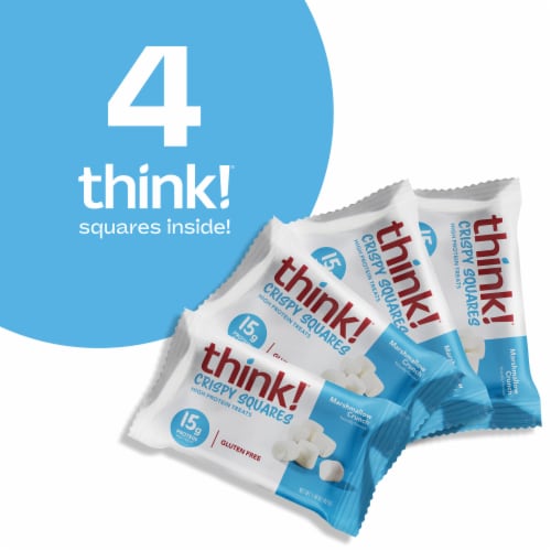 think! High Protein Crispy Squares, Marshmallow Crunch, 4 Count Perspective: left