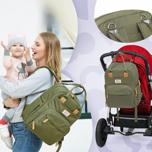 RUVALINO Large Diaper Bag BackpackArmy Green ONE SIZE Harris Teeter