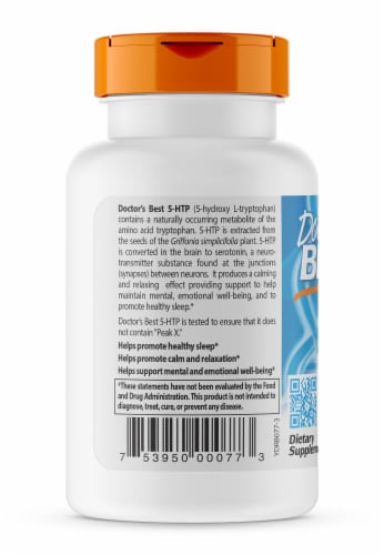 Doctor's Best 5-HTP Veggie Capsules 100mg Perspective: left