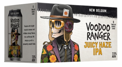 New Belgium Voodoo Ranger Juicy Haze IPA Craft Beer Perspective: left
