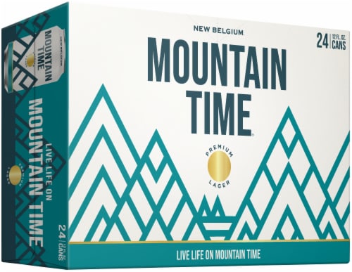 New Belgium Mountain Time Premium Lager Craft Beer Perspective: left