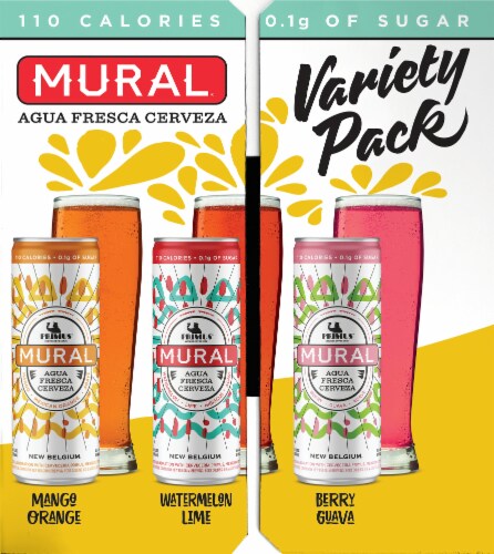 New Belgium Mural Agua Fresca Cereveza Variety Pack Perspective: left