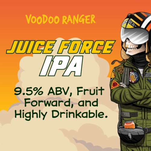 New Belgium Voodoo Ranger Juice Force Hazy Imperial IPA Craft Beer Single Can Perspective: left
