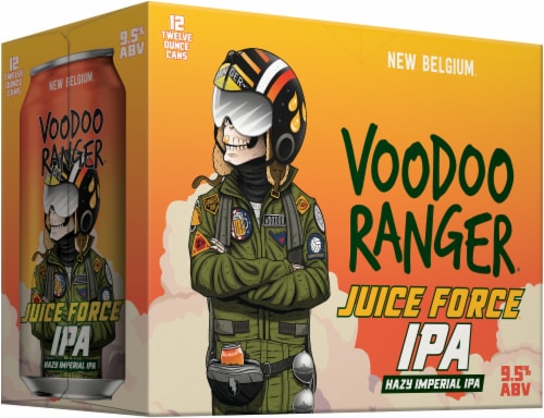 New Belgium Voodoo Ranger Juice Force Hazy Imperial IPA Beer, 12 Pack, 12 fl oz Cans Perspective: left