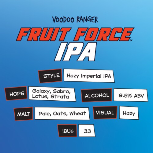 New Belgium Voodoo Ranger® Fruit Force™ IPA Beer Perspective: left