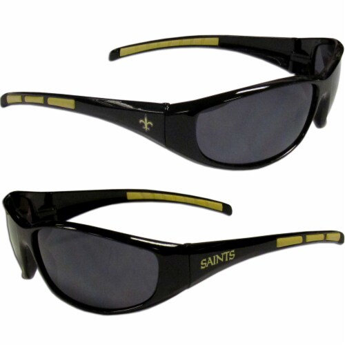 New Orleans Saints Wrap Sunglasses and Bag Set Perspective: left