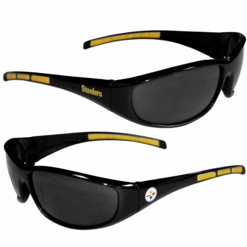 Pittsburgh Steelers Wrap Sunglasses and Bag Set Perspective: left