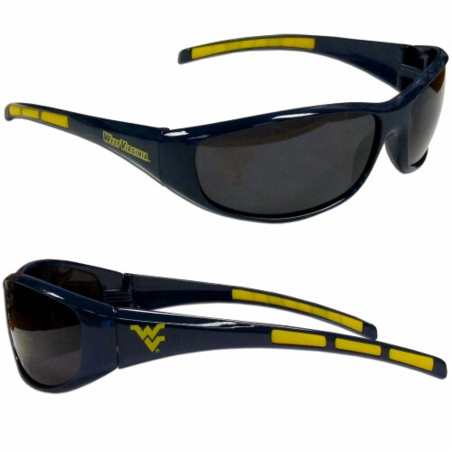 West Virginia Mountaineers Wrap Sunglasses and Bag Set Perspective: left