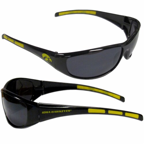 Iowa Hawkeyes Wrap Sunglasses and Bag Set Perspective: left