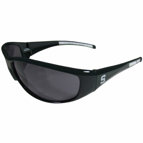 Michigan State Spartans Wrap Sunglasses and Bag Set Perspective: left