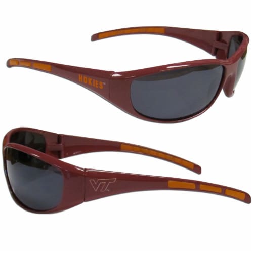 Virginia Tech Hokies Wrap Sunglasses and Bag Set Perspective: left