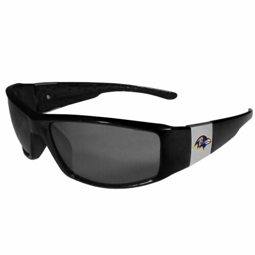 Baltimore Ravens Chrome Wrap Sunglasses and Bag Set Perspective: left