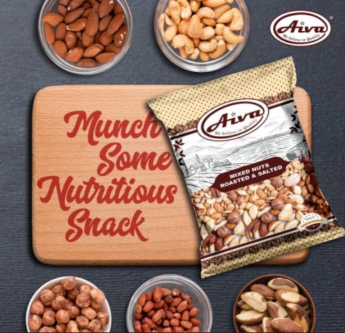 Aiva Roasted Salted Nut mix 14 oz Perspective: left