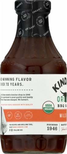 Kinders Organic Mild BBQ Sauce Perspective: left