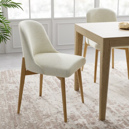 Fabric dining chairs with oak legs discount