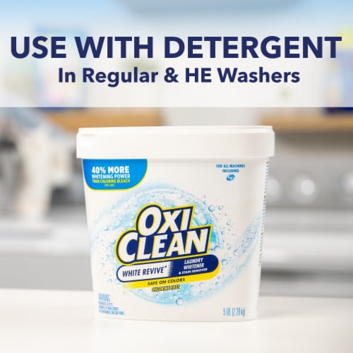 Oxi Clean Laundry Stain Remover, White Revive, 45 Loads - 48 oz tub