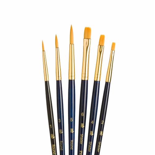 Princeton Synthetic Gold Taklon Real Value Brush Set Perspective: left