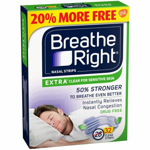 Breathe Right Extra Clear Nasal Strips Perspective: left