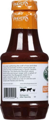 Sticky Finers® Smokehouse Sweet Kentucky Bourbon Barbecue Sauce Perspective: left
