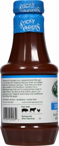Sticky Fingers® Sugar Free Original Barbecue Sauce Perspective: left