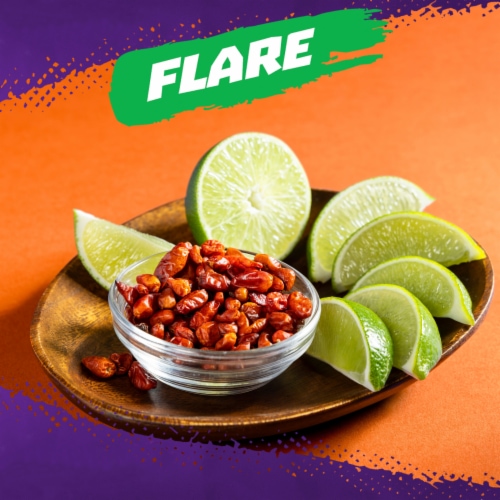 Takis® Hot Nuts Flare Chili Pepper and Lime Double-Crunch Peanuts Perspective: left