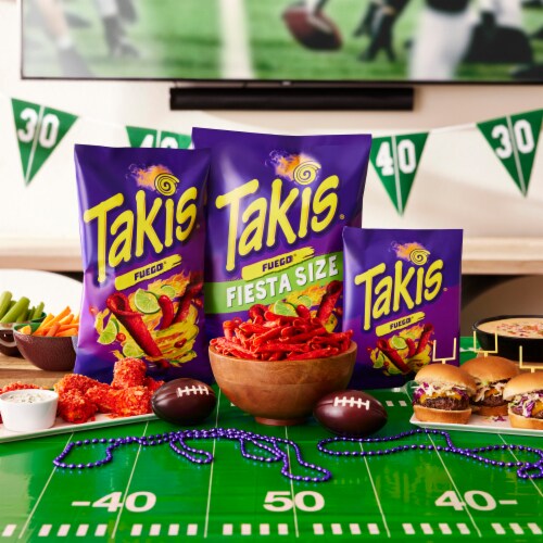 Takis Fuego 17 oz Fiesta Size Bag, Hot Chili Pepper & Lime Rolled Tortilla  Chips