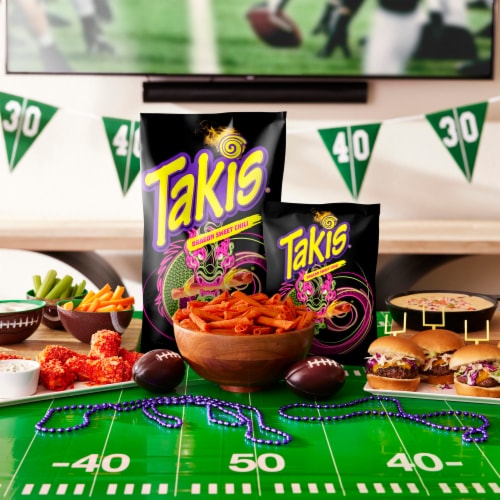 Takis Dragon Sweet Chili Spicy Sweet Chili Pepper Rolled Tortilla Chips Perspective: left